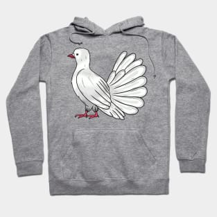 Fantail pigeon bird cartoon illustration Hoodie